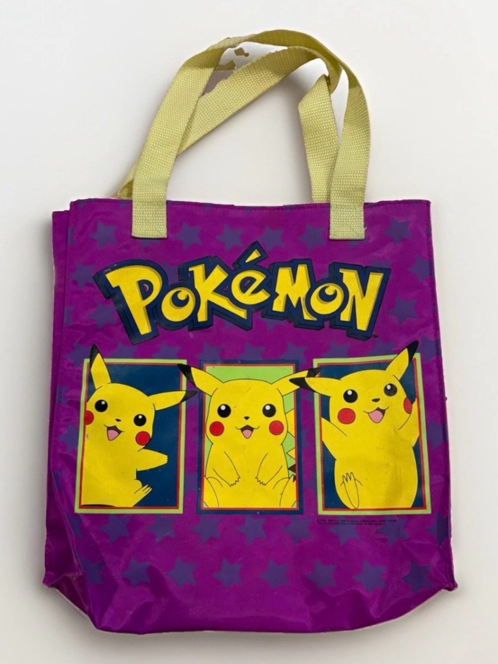 Y2K 2000 Pokemon Tote Bag Small Purple Pikachu Nintendo Anime Rare Collectible